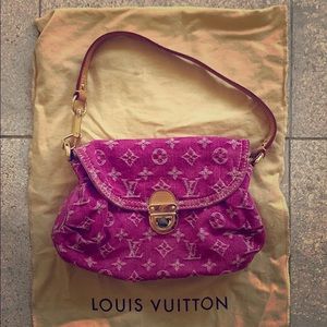 LOUIS VUITTON Pink Denim Monogram Pleaty Bag